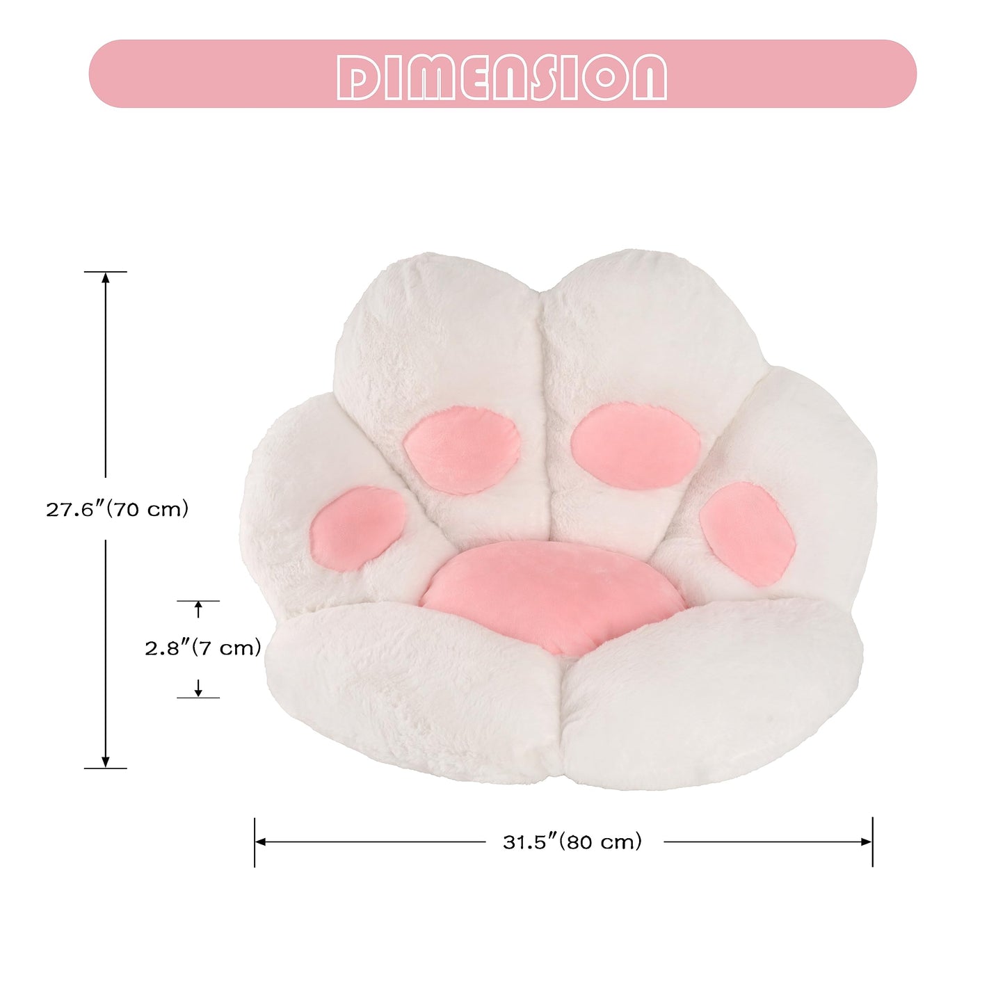 FlyGulls Cat Paw Cushion Kawaii Cat Pillow for Computer Gaming Chair Comfy Cat Paw Seat Cushion for Office Chairs Cute Cat Plush Pillow for Room