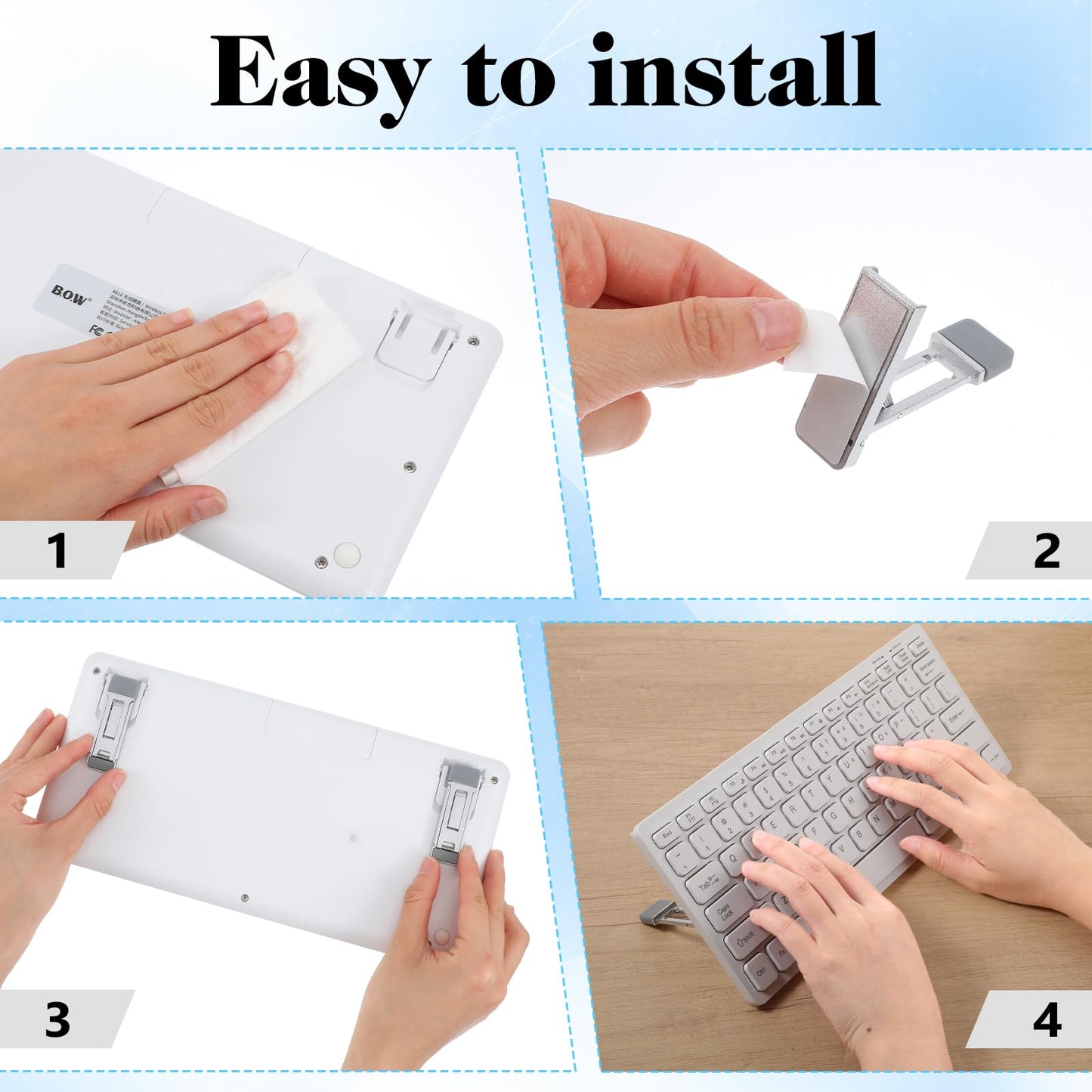 WJIAAA 4Pcs Mini Portable Laptop Stand, Foldable Keyboard Riser Stand