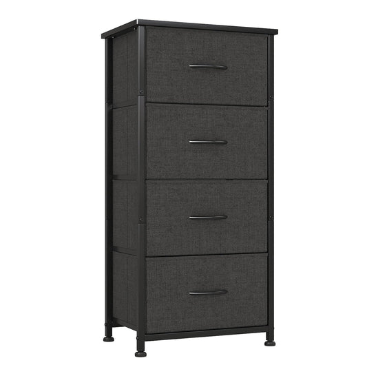 CAIYUN Chest of Drawers Bedroom, 4 Drawers Tall Dresser, Dresser for Bedroom Entryway Hallway Wardrobe, Closet Storage Drawer, Black