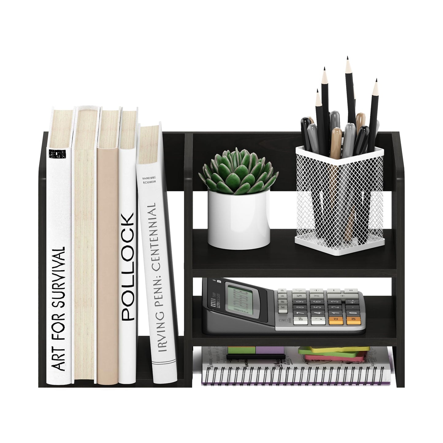 Furinno Desktop Storage Organizer, Engineered Wood, Espresso, 2 Shelves Space