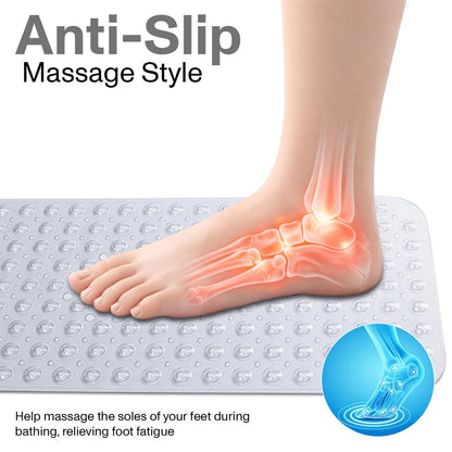 MOONLIGHT20015 Square Shower Mat Non Slip Anti Mould - 53x53cm Rubber Bath Mat PVC Shower Mats for Inside Shower with Strong Suction Cups Grip and