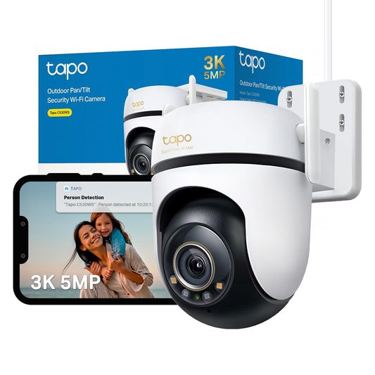 Tapo C530WS Pan/Tilt Outdoor Security Camera, 3K 5MP WiFi Outdoor Camera, 360? Vision Motion Tracking, No Monthly Fee, AI Detection, Starlight Colour