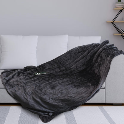 Schallen Waffle Soft Fleece Heated Electric Throw Over Blanket Honeycomb Overblanket with Timer and 10 Heat Settings for Sofa and Bed | Machine