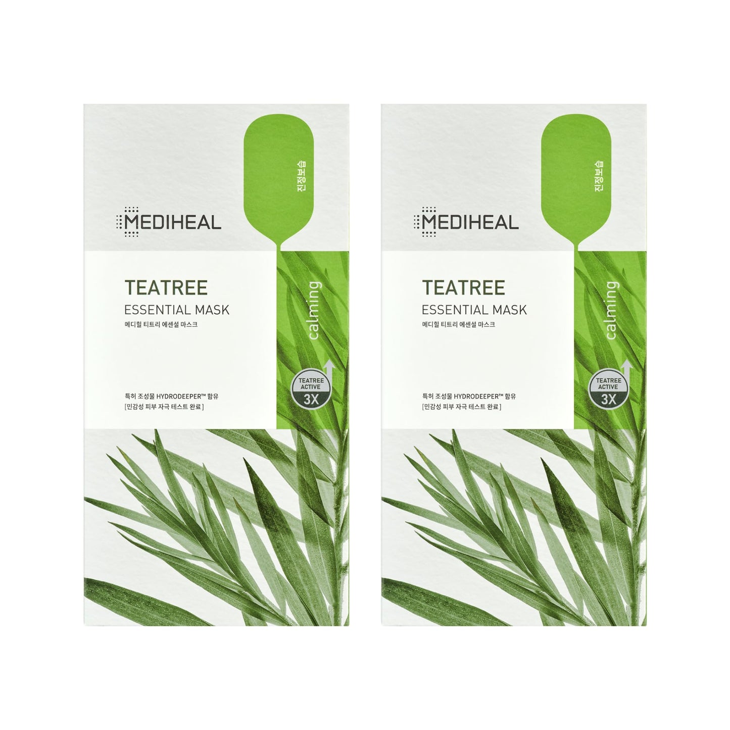 MEDIHEAL Teatree Care Solution Essential Mask, Pack of 10 Cotton Facial Sheet Mask with Tea Tree Oil and Cica Extracts, Moisturizing Facial Sheet