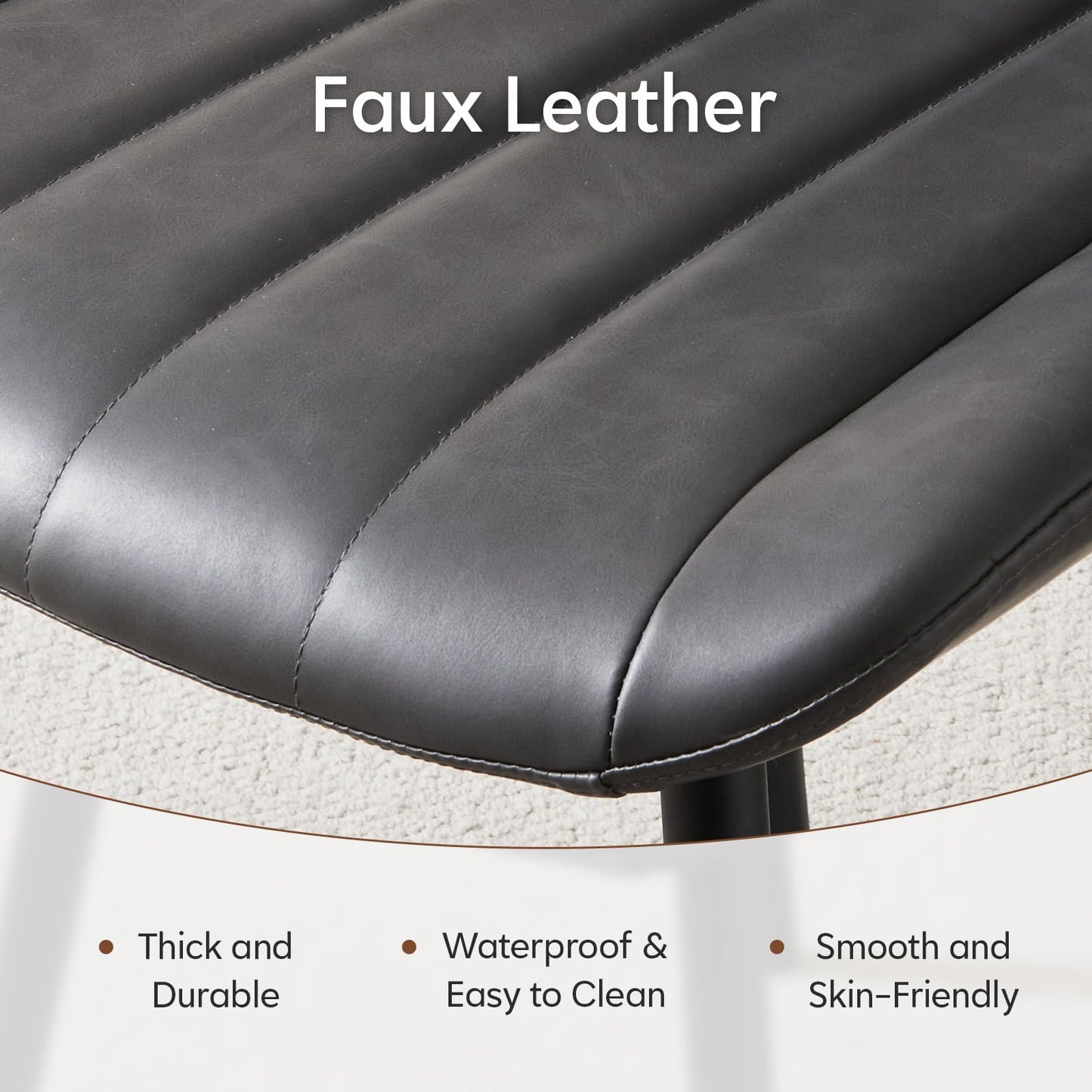 TUKAILAi Set of 2 Faux Leather Dining Chairs for Dining Room