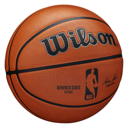 Wilson Basketball, NBA Authentic Series Model, Outdoor, Tackskin Rubber, Size: 7, Brown