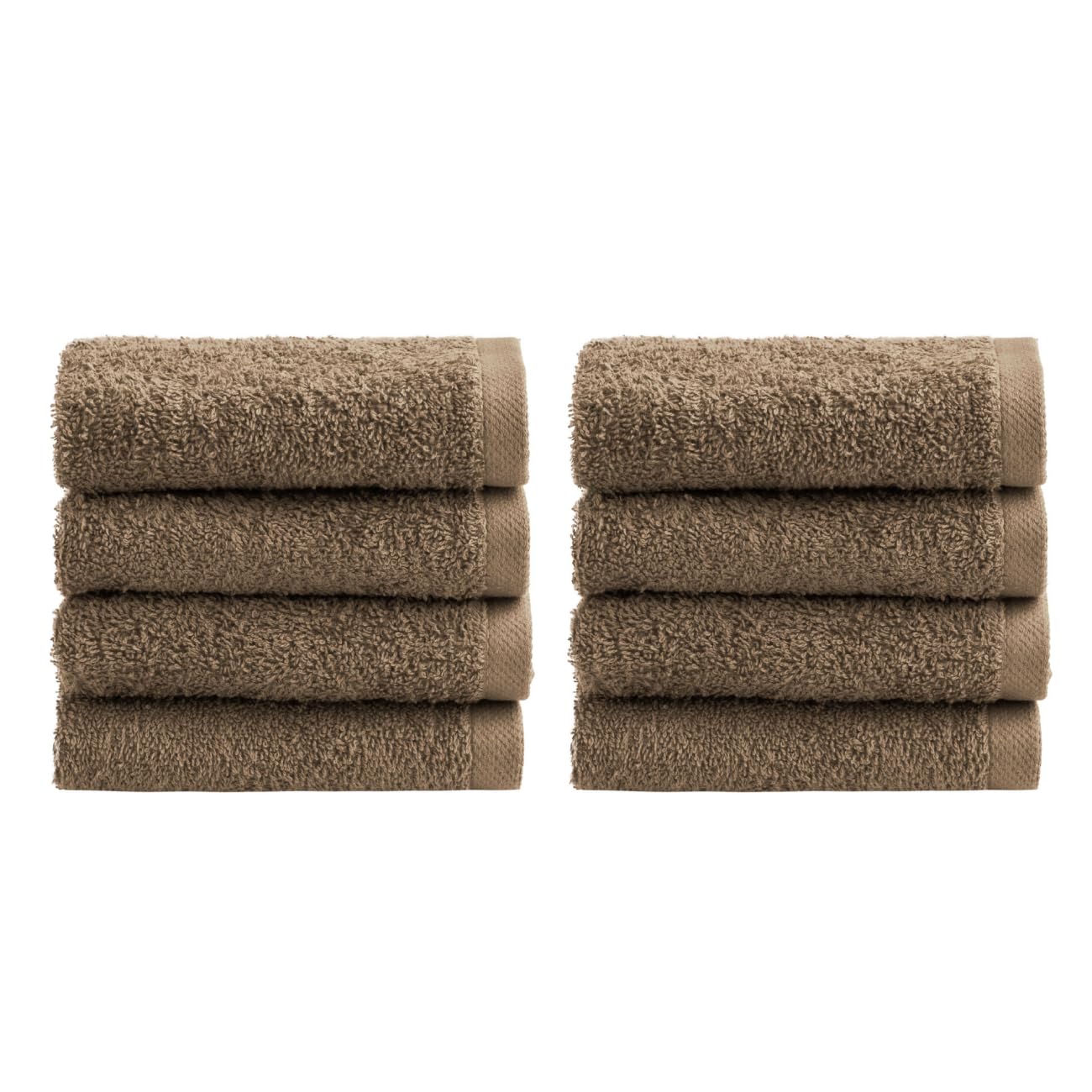 NELLA BIAGINI Minerva Bathroom Washcloths 30 x 30 cm, Set of 8, 100% Pure Terry Towel, Cotton, 420 g/m², Made in Italy, Soft, Absorbent, Practical