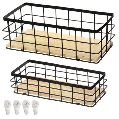 Dicunoy 2 Pack Wire Storage Basket, Narrow Bathroom Storage Baskets