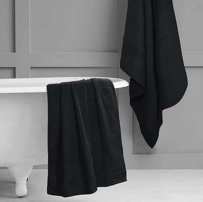 Textile Do Extra Large Super Jumbo Bath Sheet Towel 100% Egyptian Cotton XL Bath Sheets100 x 200 cm-600 GSM Black