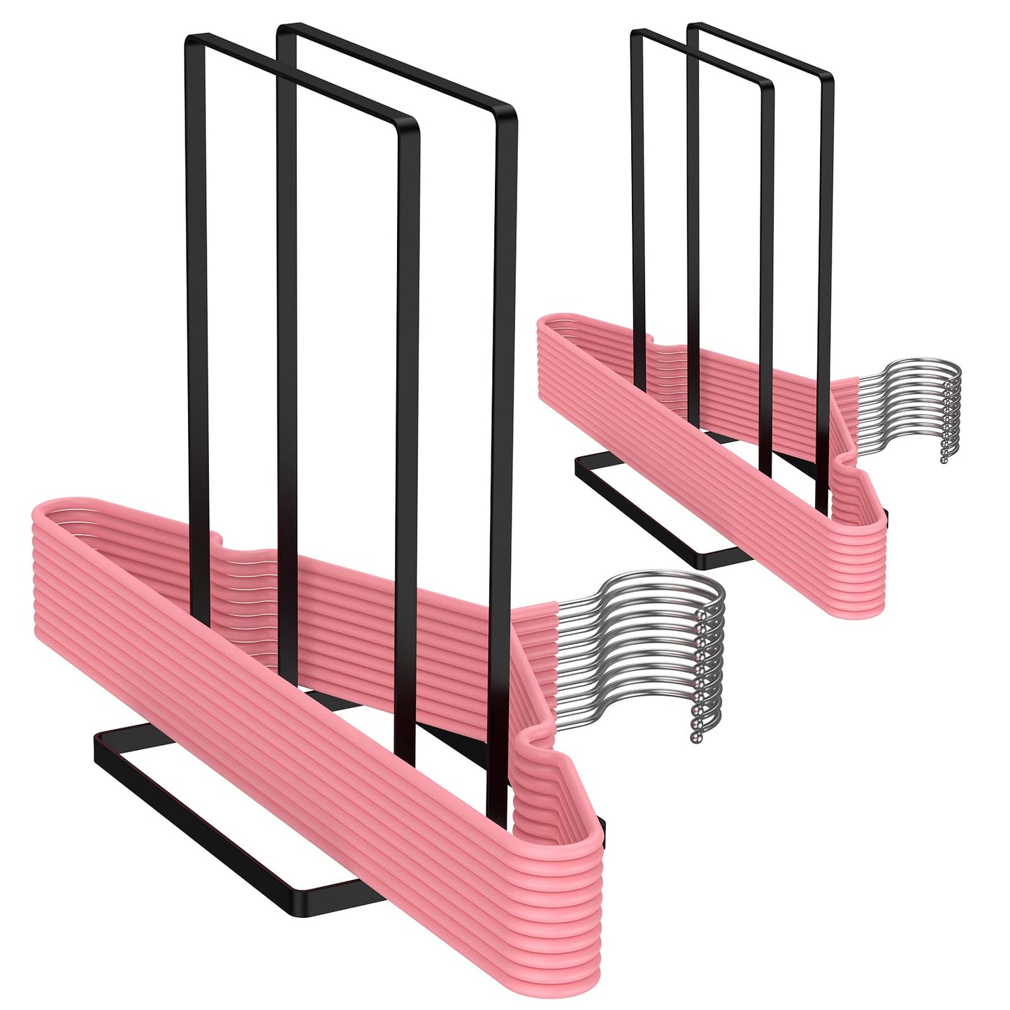 Gatphy 2Pcs Stainless Steel Hanger Organizer Detachable Hanger Stacker Clothes Hanger Holder Metal Coat Hangers Rack Stand for Closet Laundry Room
