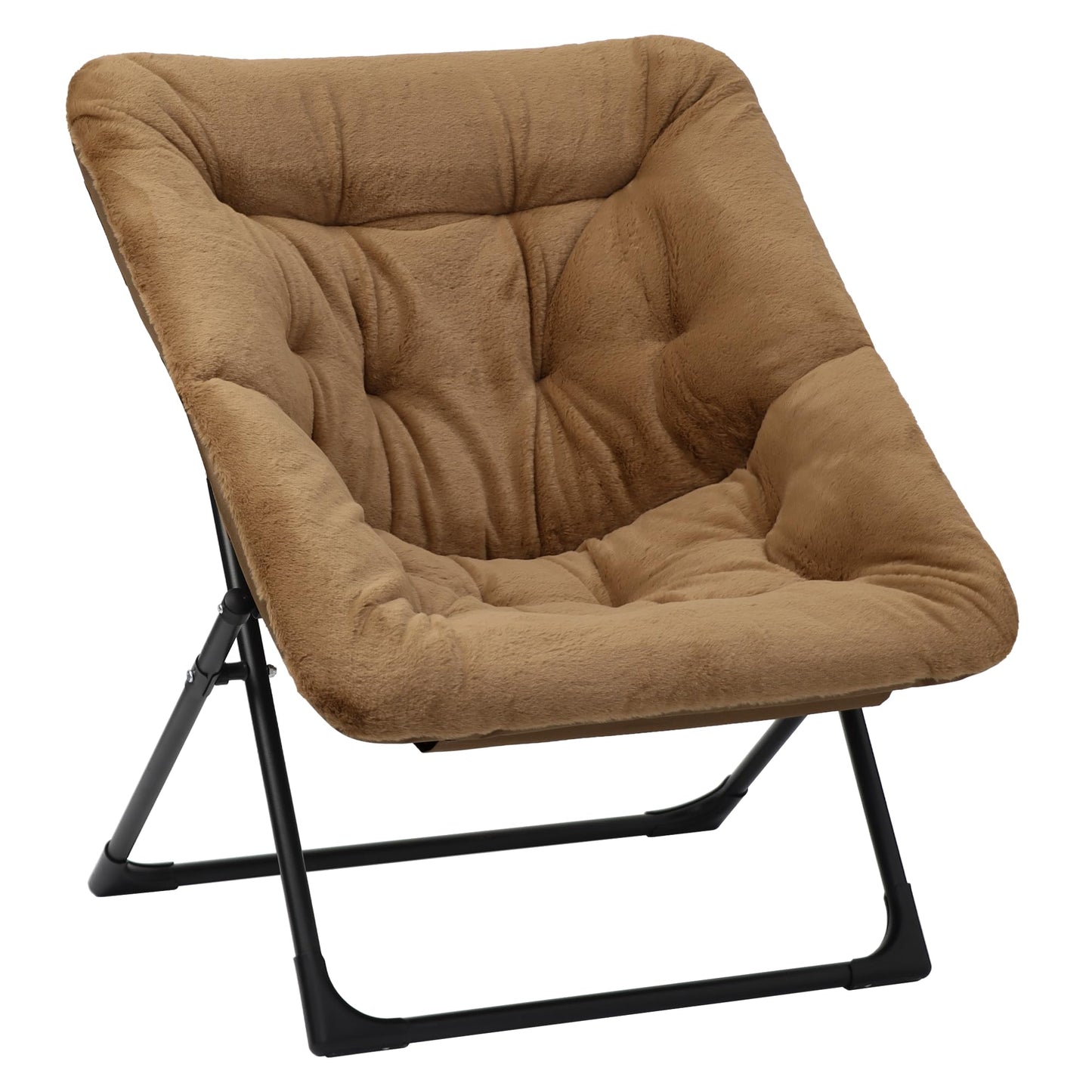 Mordchil EU Folding Saucer Chair, Comfy Faux-Fur Reading Chair, Foldable Oversized Accent Chairs for Teens, Adults