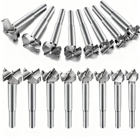 Aohoo 16pcs Forstner Drill Bit Set,Tungsten Steel, HSS Titanium Coated,?Forstner Bits for for Wood, Furniture, Cabinets, Cork, Splint, Particle