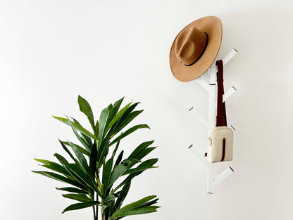 Premium Racks Coat Rack & Hat Rack – Modern Design – Wall Mounted – Stylish – White