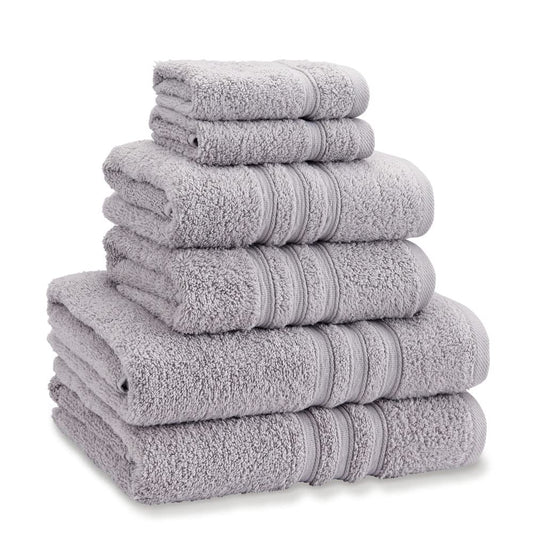 Catherine Lansfield Zero Twist Cotton 6 Piece Towel Bale Set Silver Grey