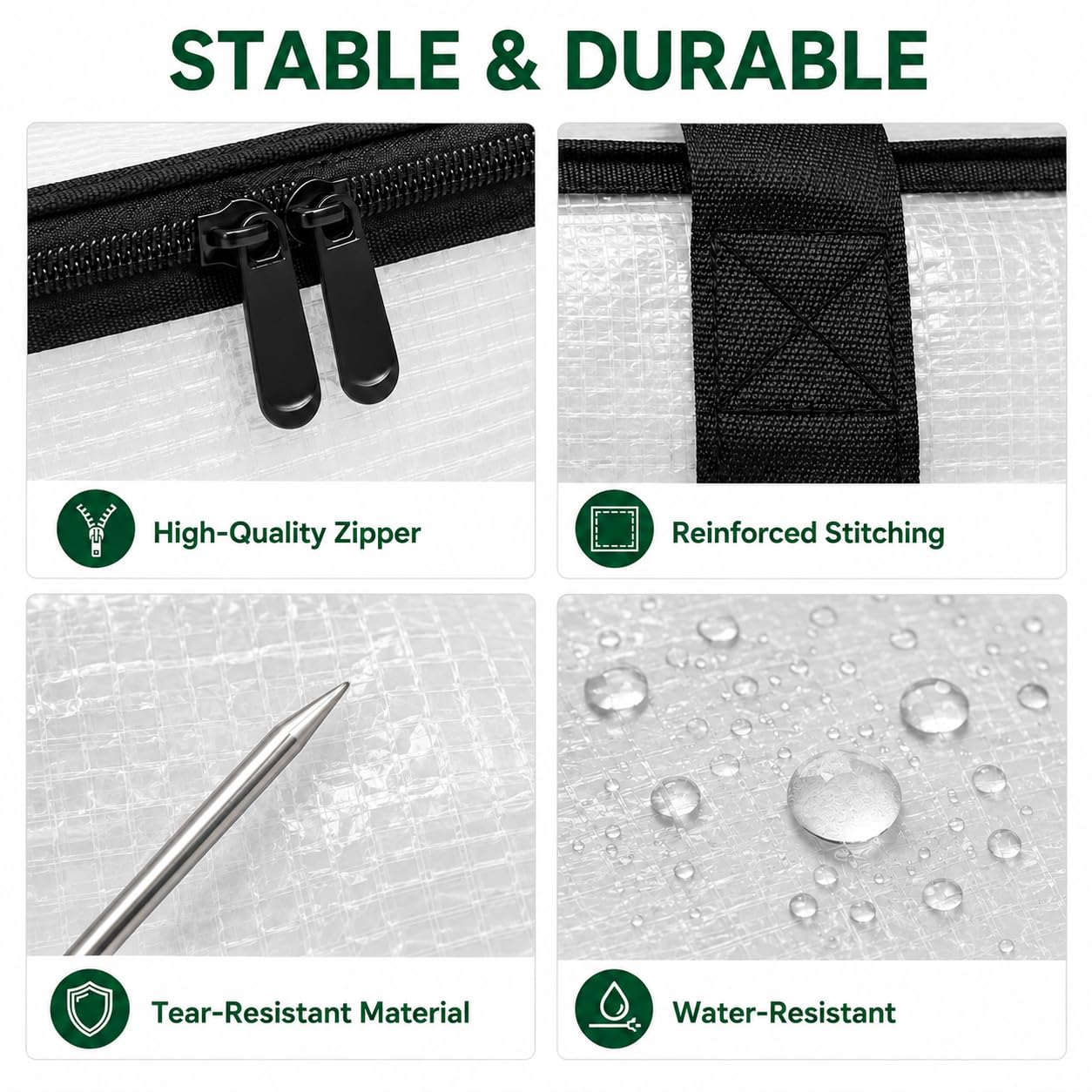 Moving bags 94L Large Clear Storage bags packing boxes Heavy Duty PP Woven Bags with Reinforced Handles and Zipper Foldable for Clothes Bedding