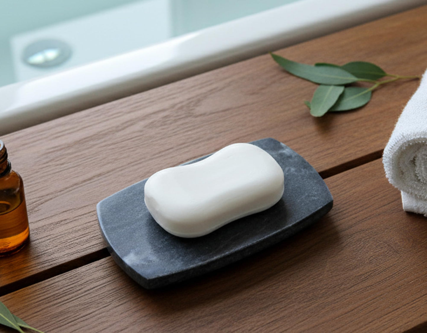 StonKraft Black Stone Mrble Soap Dish Soap Holder