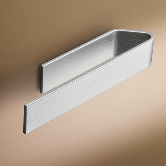 Designfactory Hamburg Towel Rail | Self Adhesive Towel Holder | Towel Rail for Bathroom and Kitchen | 22 cm | Modern Design | Silver Grey