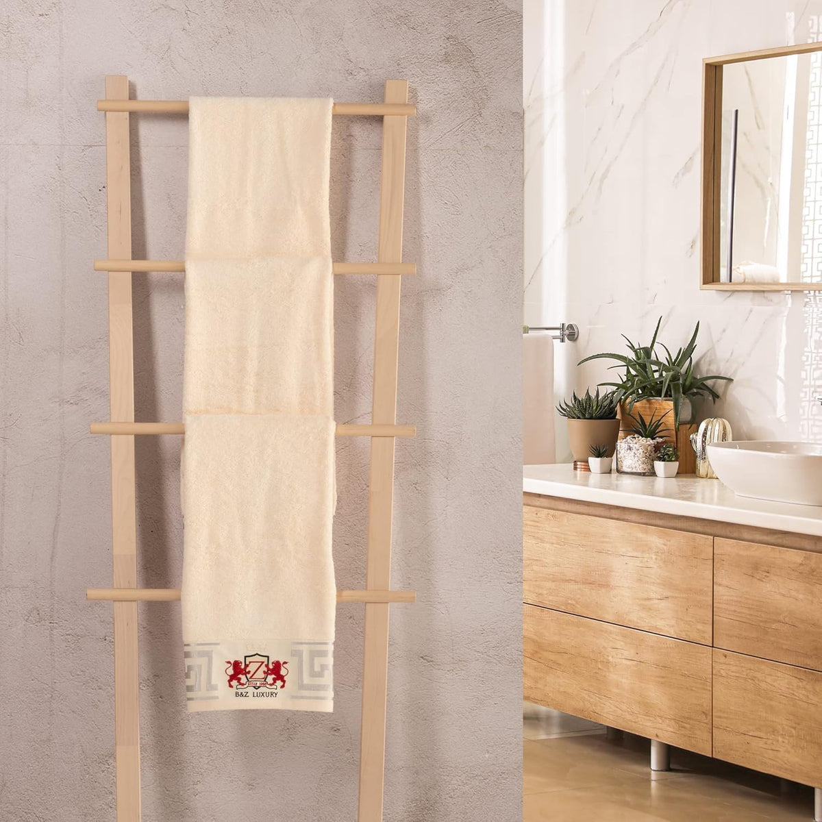 4 Bath Towels 50 x 100 Face 500 g Fine Bamboo and Cotton Super Soft Absorbent Durable Perfect for Guests Gym Hands Not Fade High Quality