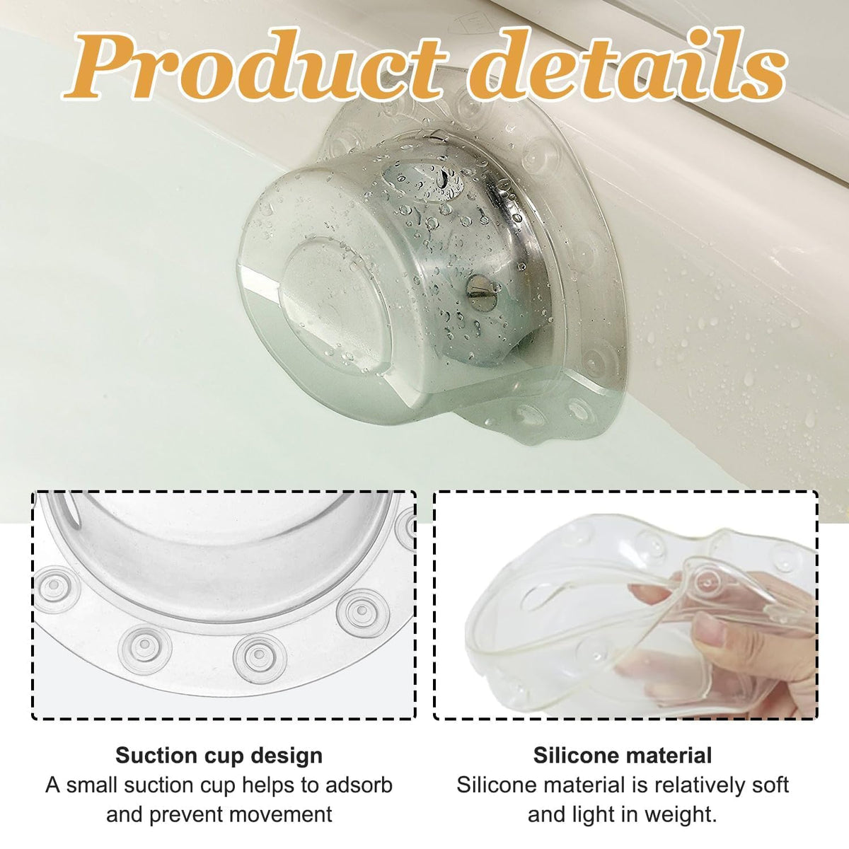 Clear Silicone Bathtub Overflow Drain Cover for Deeper Baths – Secure Suction Seal, Easy Installation, Durable & Reusable