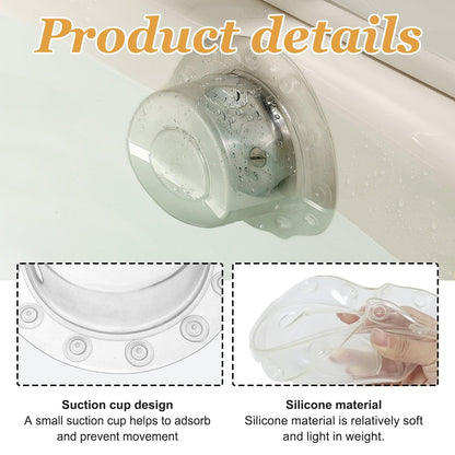 Clear Silicone Bathtub Overflow Drain Cover for Deeper Baths – Secure Suction Seal, Easy Installation, Durable & Reusable