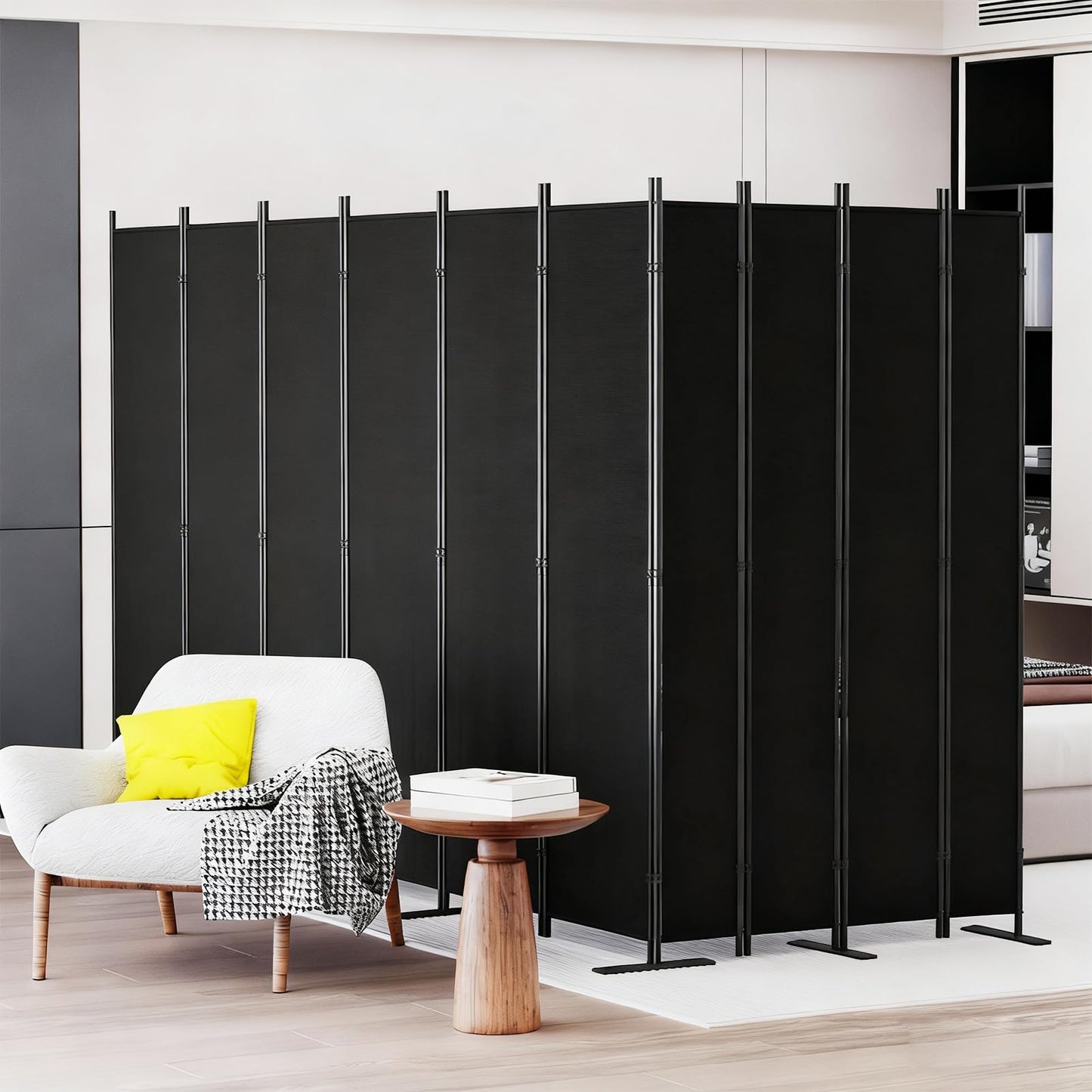 C-Hopetree 10 Panels 6 Ft Room Divider and Folding Privacy Screen, Indoor Fabric Portable Partition and Separation Wall for Home