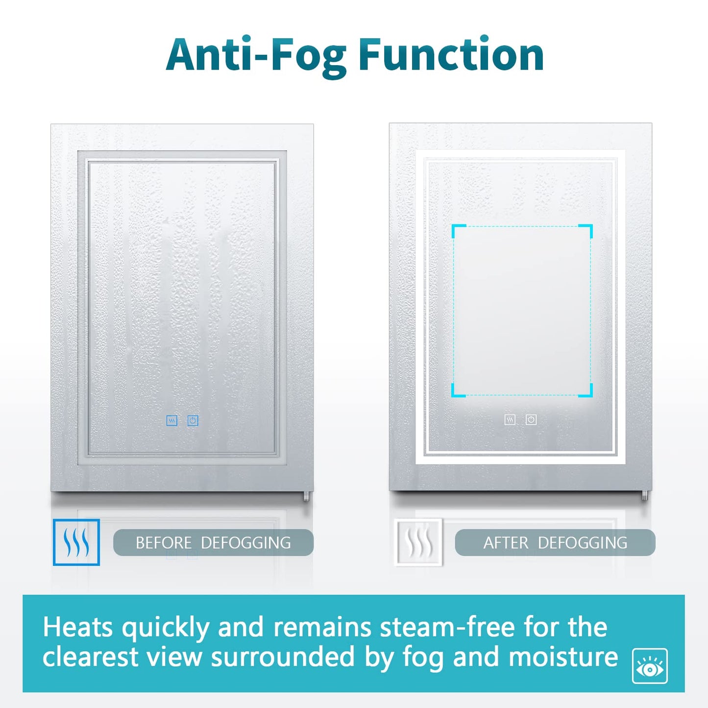 ELEGANT 500 x 700mm Stainless Steel Mirror Cabinet for Bathroom with Shaver Socket Washroom Furniture Illuminated Wall Mounted Mirror Cabinet with