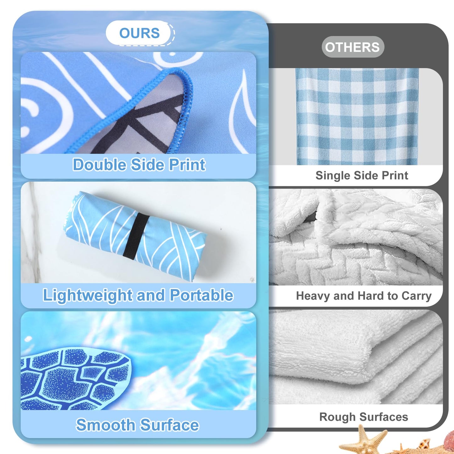 Anavasi 2 Pack Microfibre Beach Towels for Adults, 180 x 90 cm with Net Bag