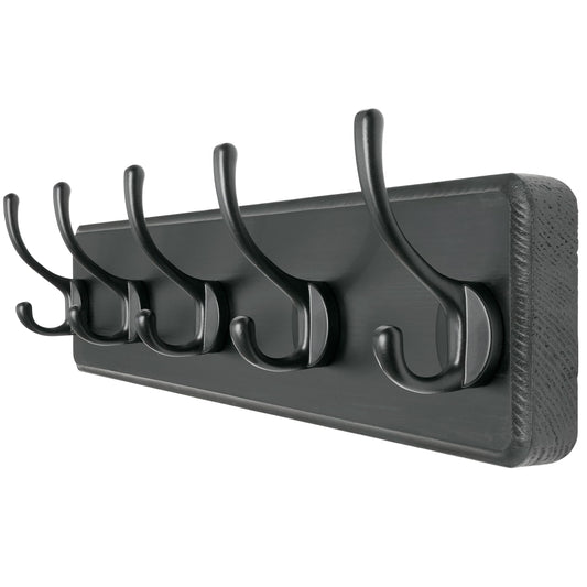 Dseap Coat Rack Wall: Patented, Heavy-Duty, 5-Double-Hooks Wooden Wall Mounted Coat Rack Coat Hanger Hook Rail for Winter Coats Hat Jacket Clothing