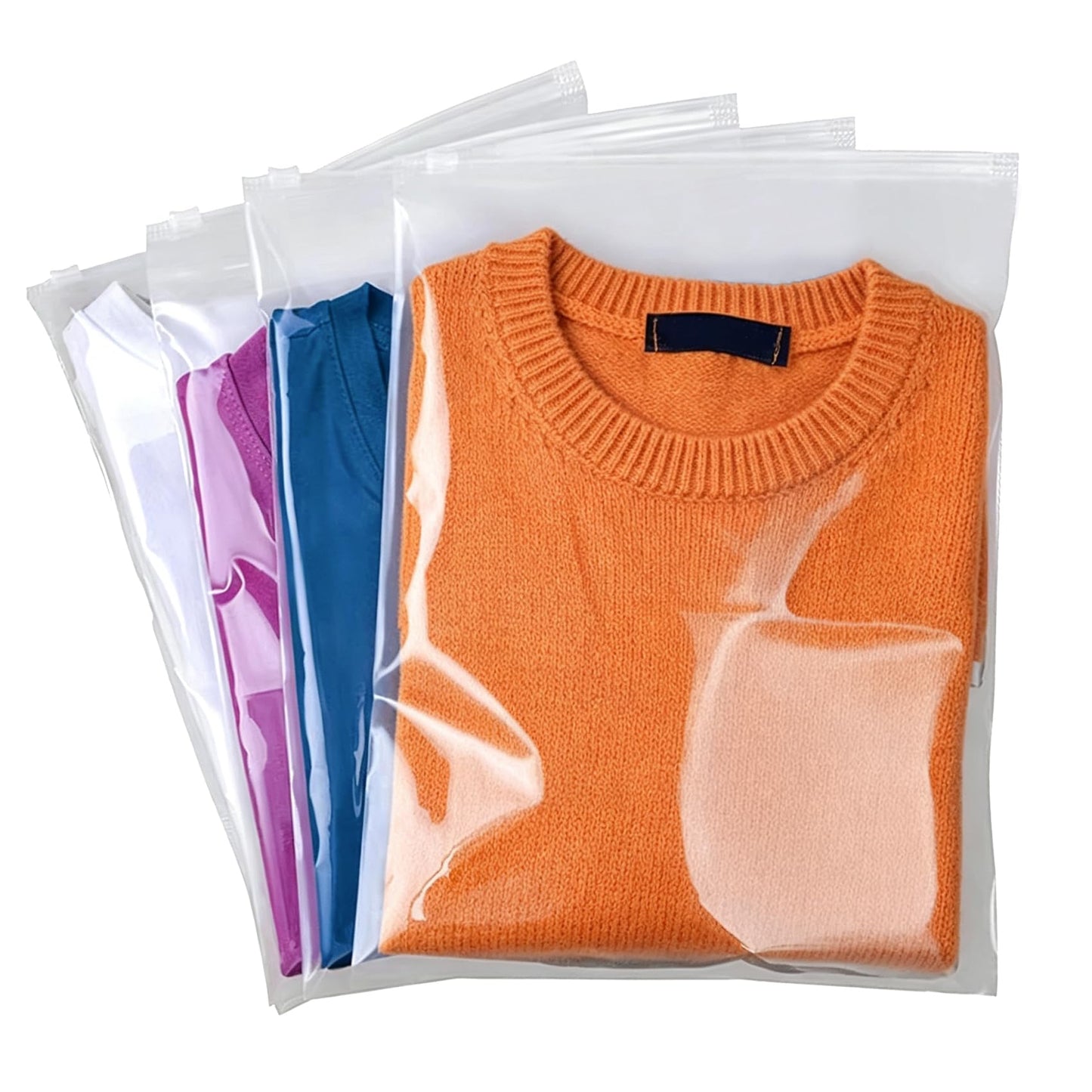 QISF 20 Pcs Large ZipLock Bags for Clothes, 40x30cm Plastic Travel Bags, Reusable Waterproof Hospital Bag Organiser Pouches for Clothes Shoes