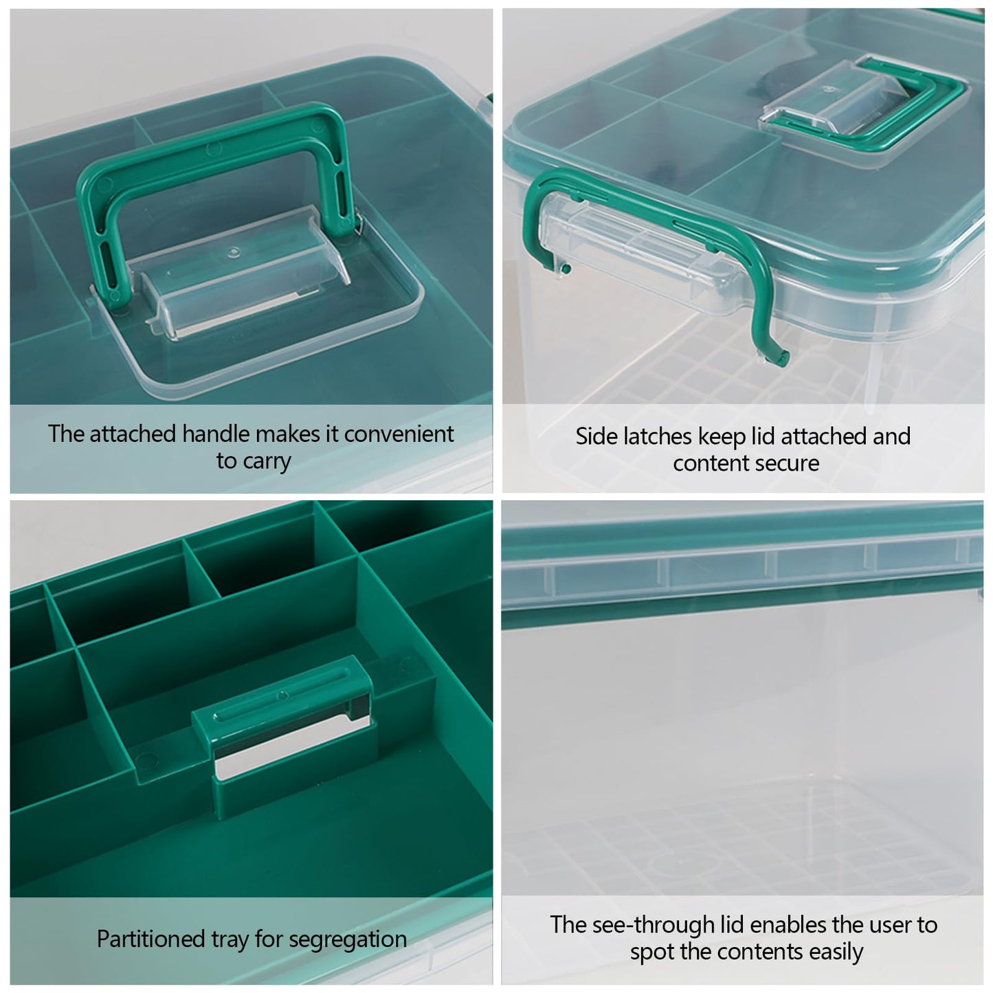 Afromy Portable Medicine Cabinet with Plastic Handle, Multipurpose Medical Box, Empty First Aid Kit for Home