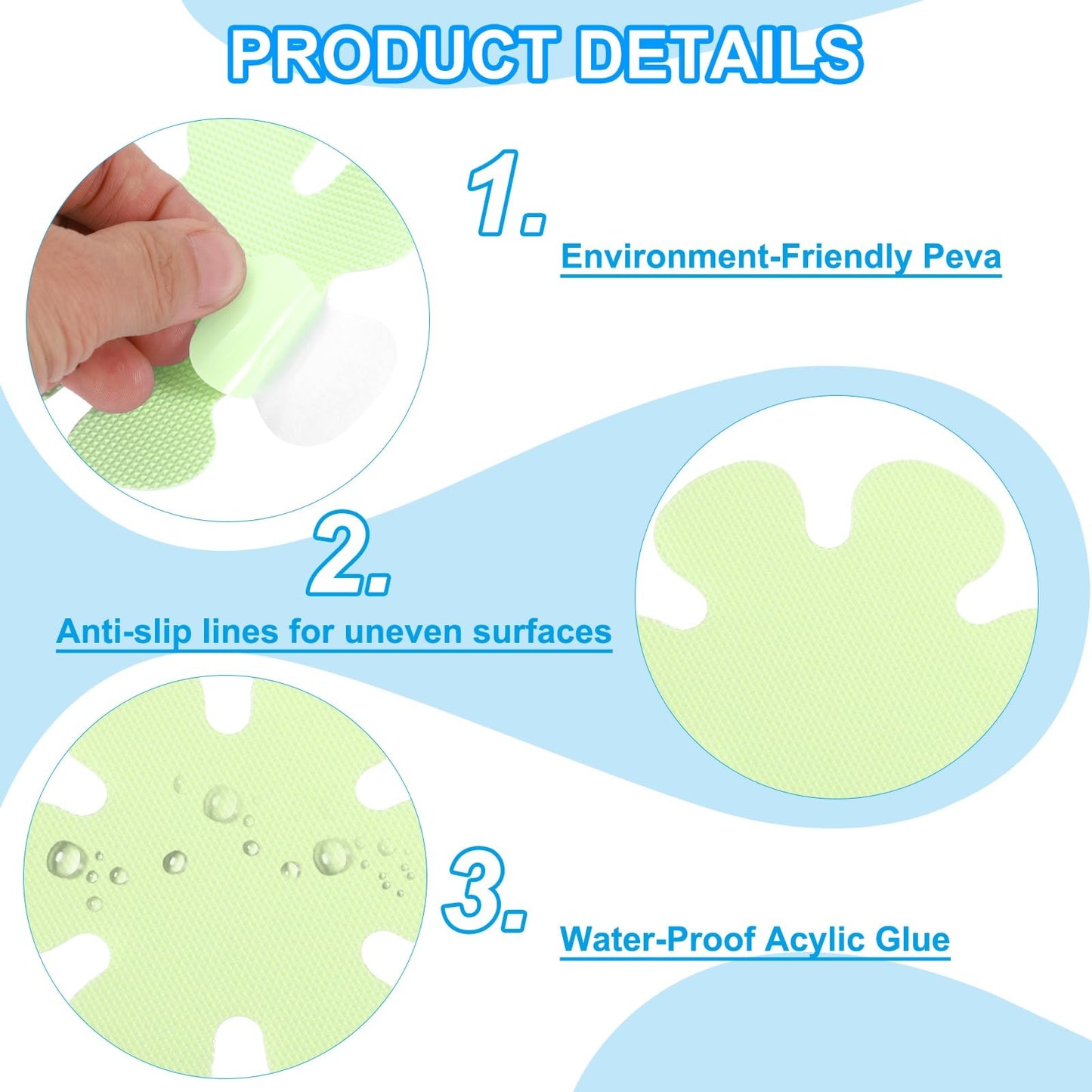 PATIKIL Bathtub Non Slip Stickers 3.9 x 3.9 Inch, 12 Pack Flower Safety Shower Floor Anti Slip Stickers with Adhesive Decals Scraper for Bath Tub