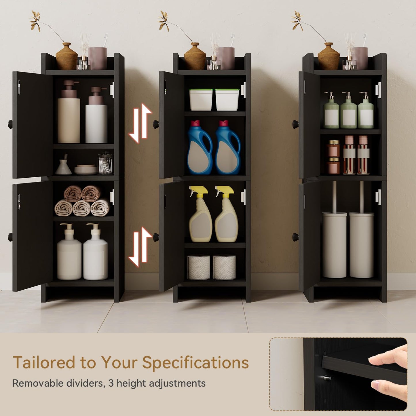 IBUYKE Small Bathroom Storage Cabinet Toilet Paper Storage Holder WBS001B
