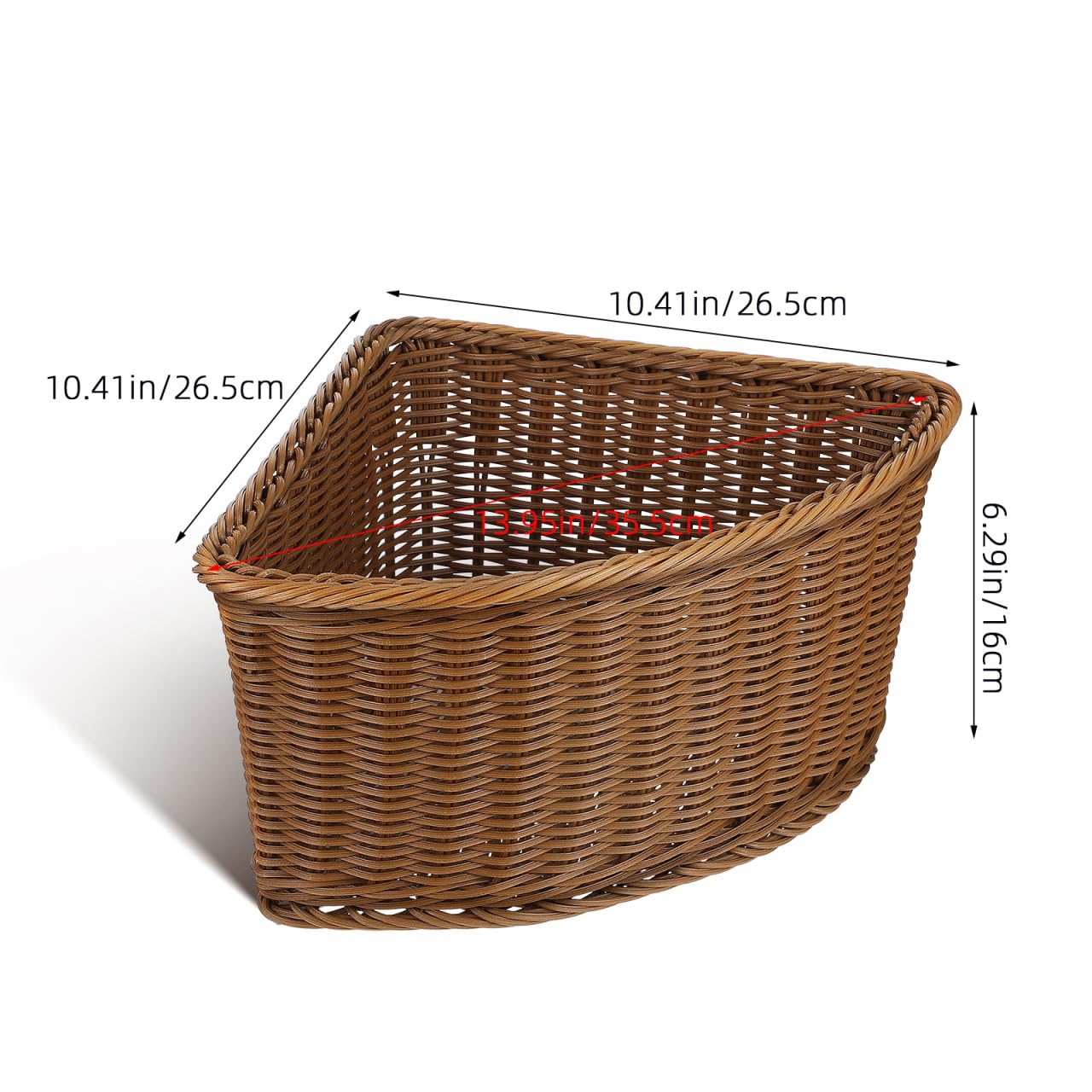 Alipis 1 PCS Corner Storage Basket Fan Shaped Wicker Organiser Bin Triangular Rattan Shelf Basketry for Bathroom Closets and Snacks