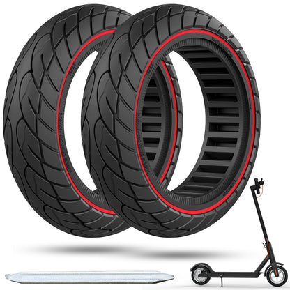 OUXI 2 Pack 10 x 2.5 Solid Tyre,10 inches 60/70-6.5 Solid Tyre Puncture Proof Electric Scooter Tyres Replacement Wheel for Ninebot Max G30P G30LP