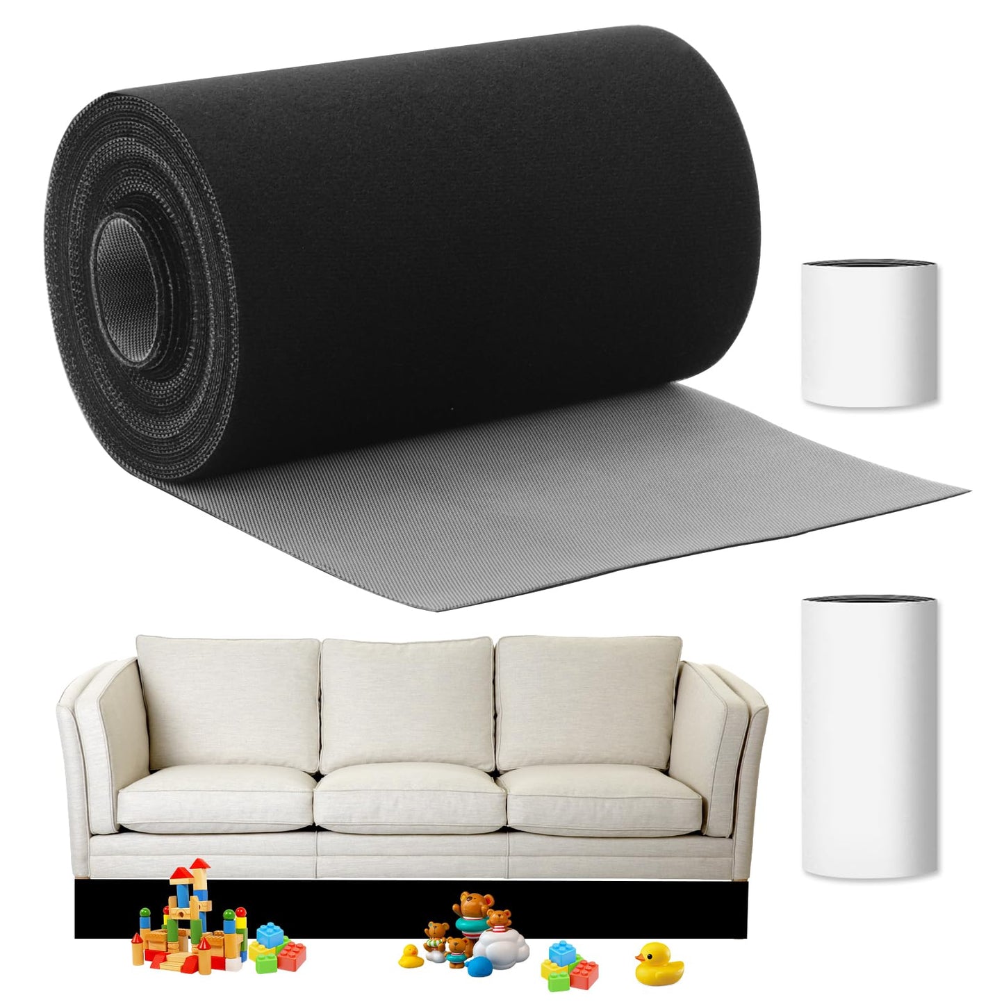 GAESHOW 6M Toy Blockers for Under Sofa, Under Bed Blocker for Pets, Adjustable Gap Bumper Under Sofa Bed Blocker