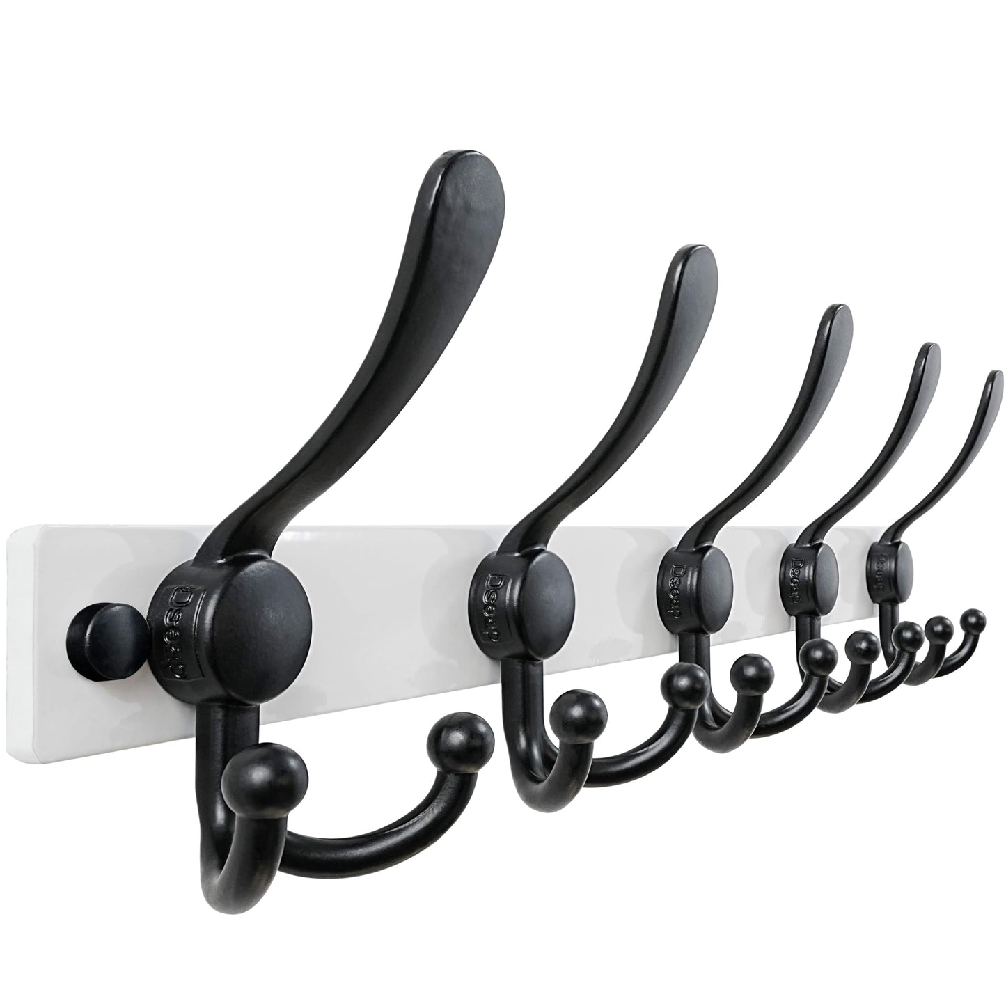 Dseap Coat Rack Wall Mount, Heavy Duty 2.5mm Base vs Flimsy 1mm, Double-Thick Solid Anti-Snap Hooks
