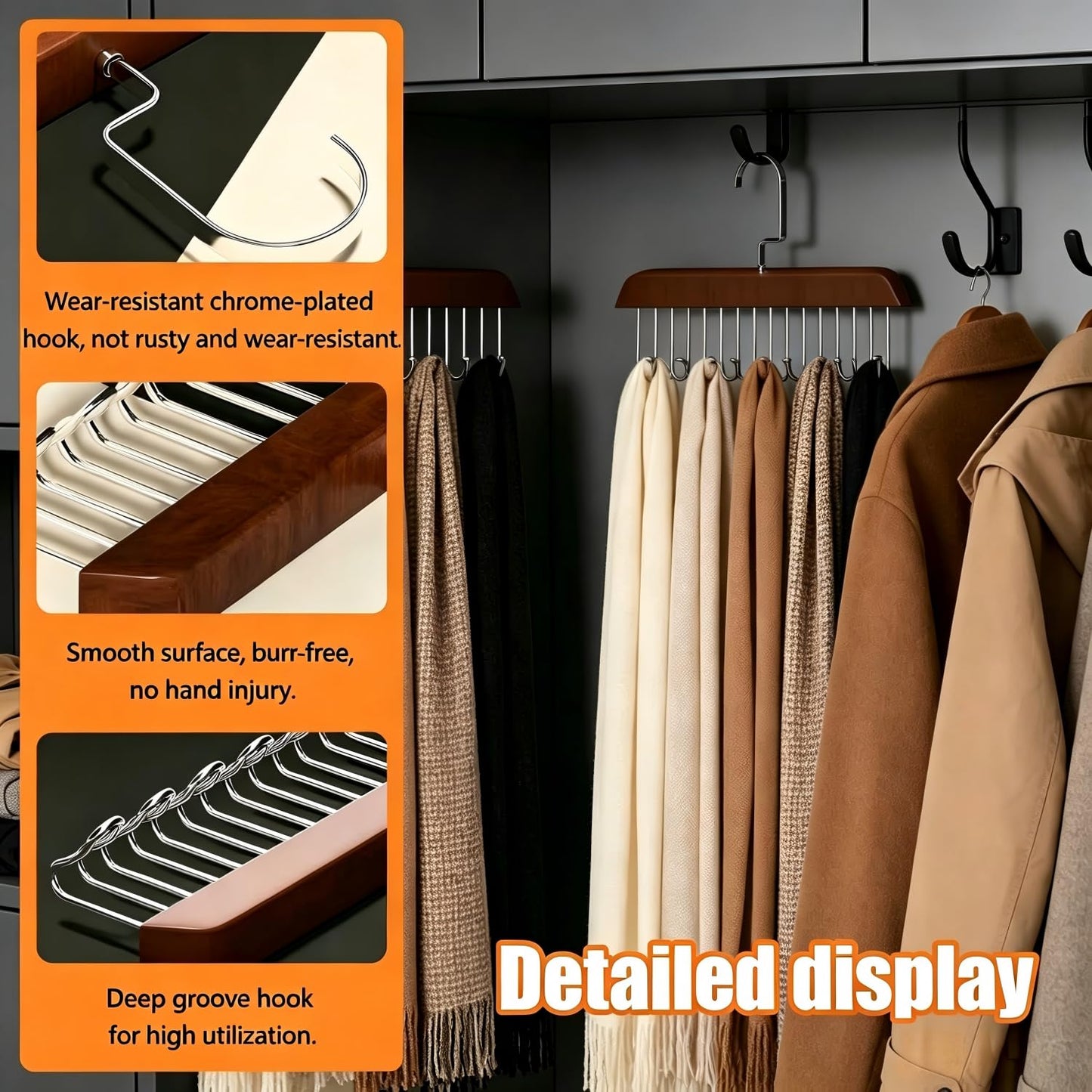 2 Pack Non-Slip Wooden Skid-Proof Belt Holder