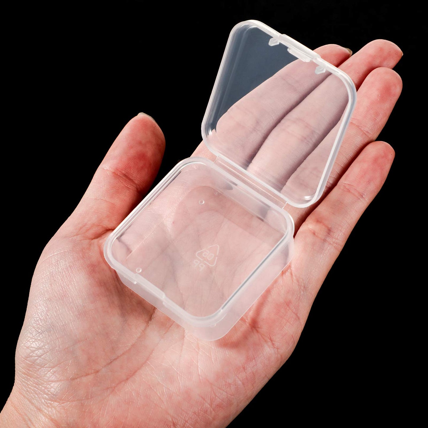 Jetec 6 Pieces Small Clear Plastic Storage Box,1.7 X 1.7 X 0.8 Inch