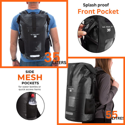 Premium 35L Waterproof Dry Bag Backpack, Sack with Phone Dry Bag, Perfect for Boating/Kayaking/Canoeing/Fishing/Rafting/Swimming/Camping/Snowboarding