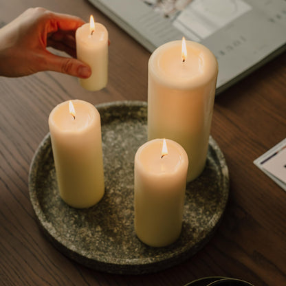 Spaas 6 Unscented Pillar Candle 80/200 mm,  100 Hours, Ivory