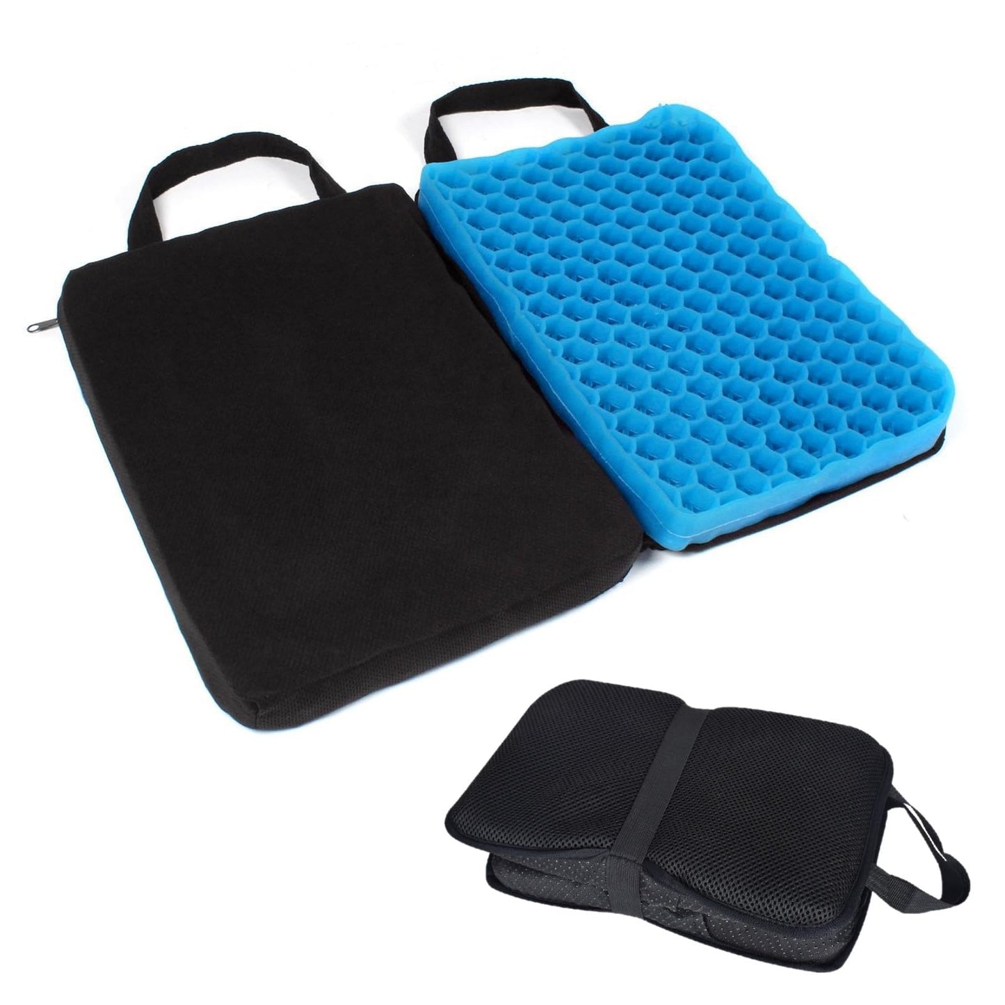 FooYee Gel Seat Cushion Foldable, Honeycomb Seat Cushion, Portable Sitting Pad, Non slip Breathable Gel Cushions for Chairs, Wheelchair, Office Chair