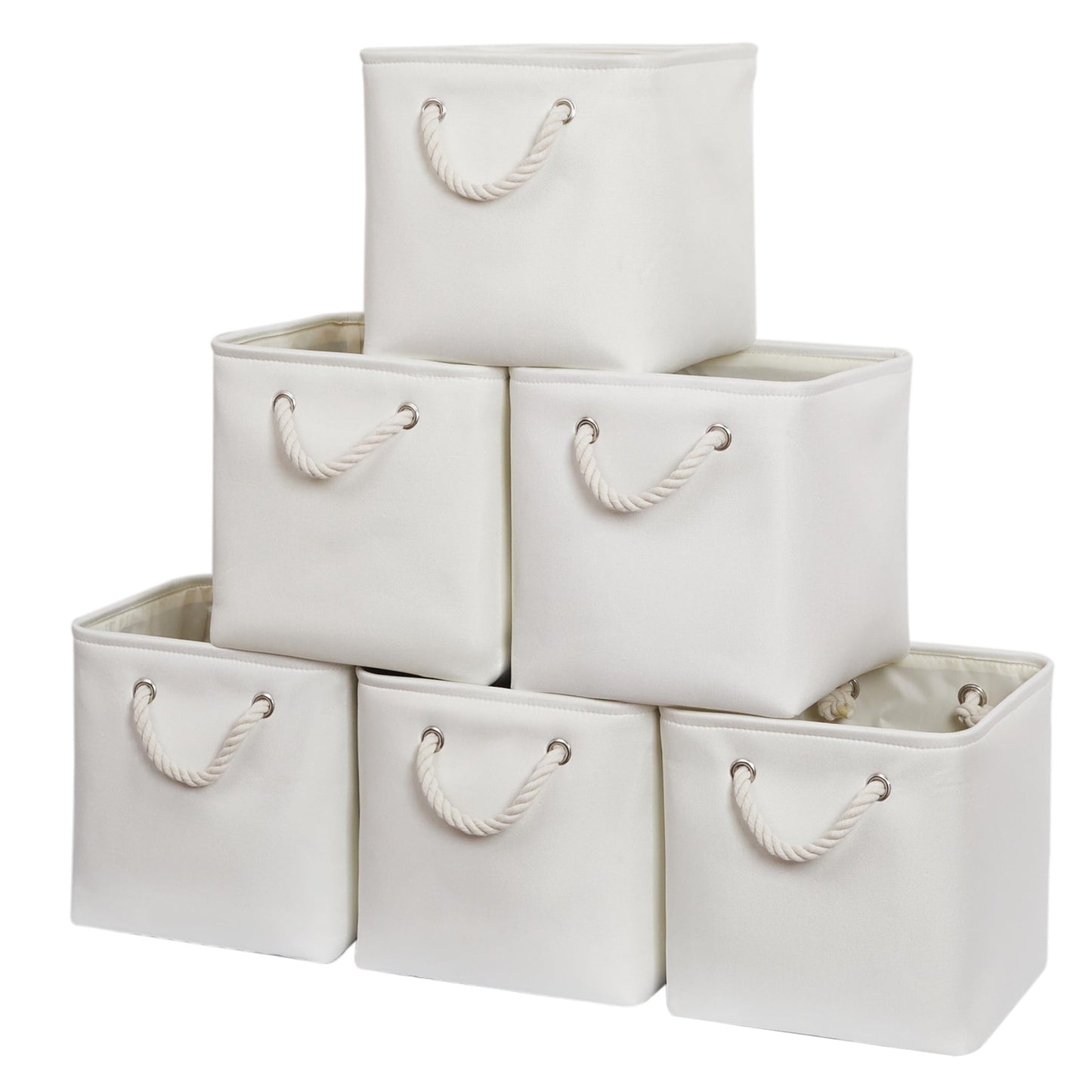 ICEMOR 28x28x28cm Cube Storage Boxes,6-piece set of large Kallax Boxen with handles,Foldable Storage Cube