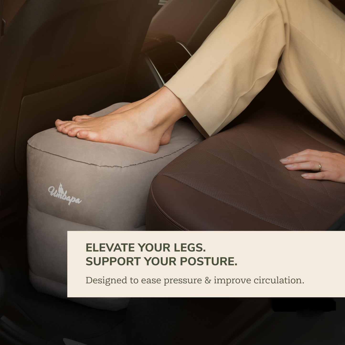 UMBAPA Inflatable Foot Rest Aeroplane | Ideal for Plane, Bus & Car | Extremely Durable & Compact | Ideal for Plane, Bus & Car