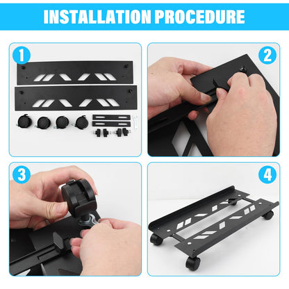 Fangehong PC Stand, Adjustable Mobile CPU Stand, Black 49×19.5-25cm