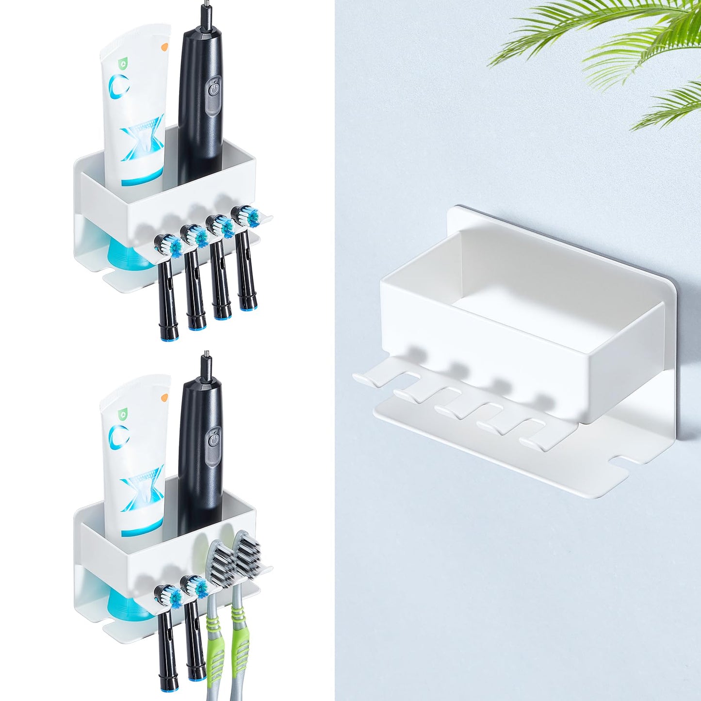 WAYASI Electric Toothbrush Head Holder, Electric Toothbrush Holder, Adhesive Toothbrush Holder Wall Mounted Non Screw, Tooth Brush Head Holder