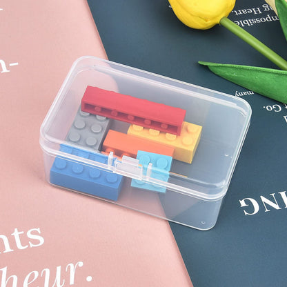 Thintinick 20 Pack Rectangular Clear Plastic Storage Containers Box with Hinged Lid for Beads and Other Small Craft Items 3.35 x 2.17 x 1.38 inch