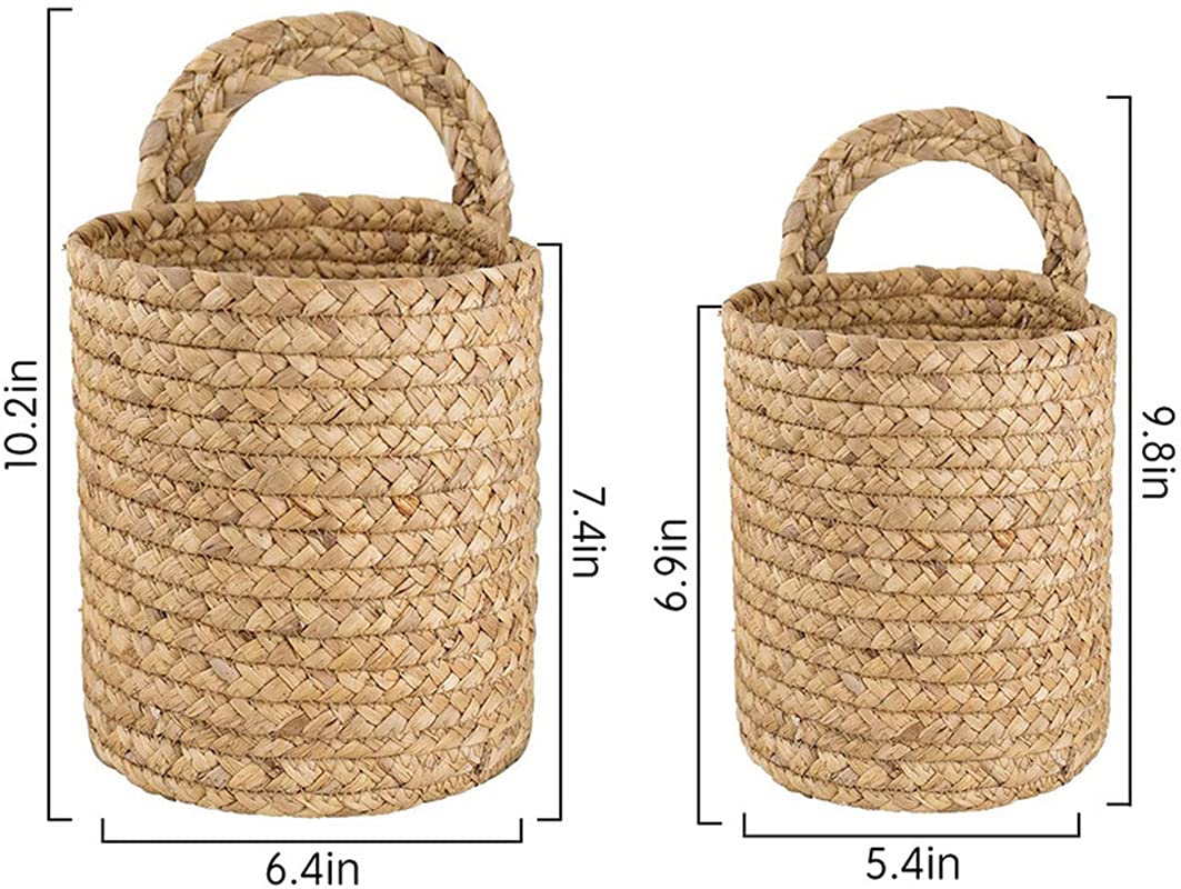 Eidoct Wall Hanging Basket, Water Hyacinth Wicker Baskets