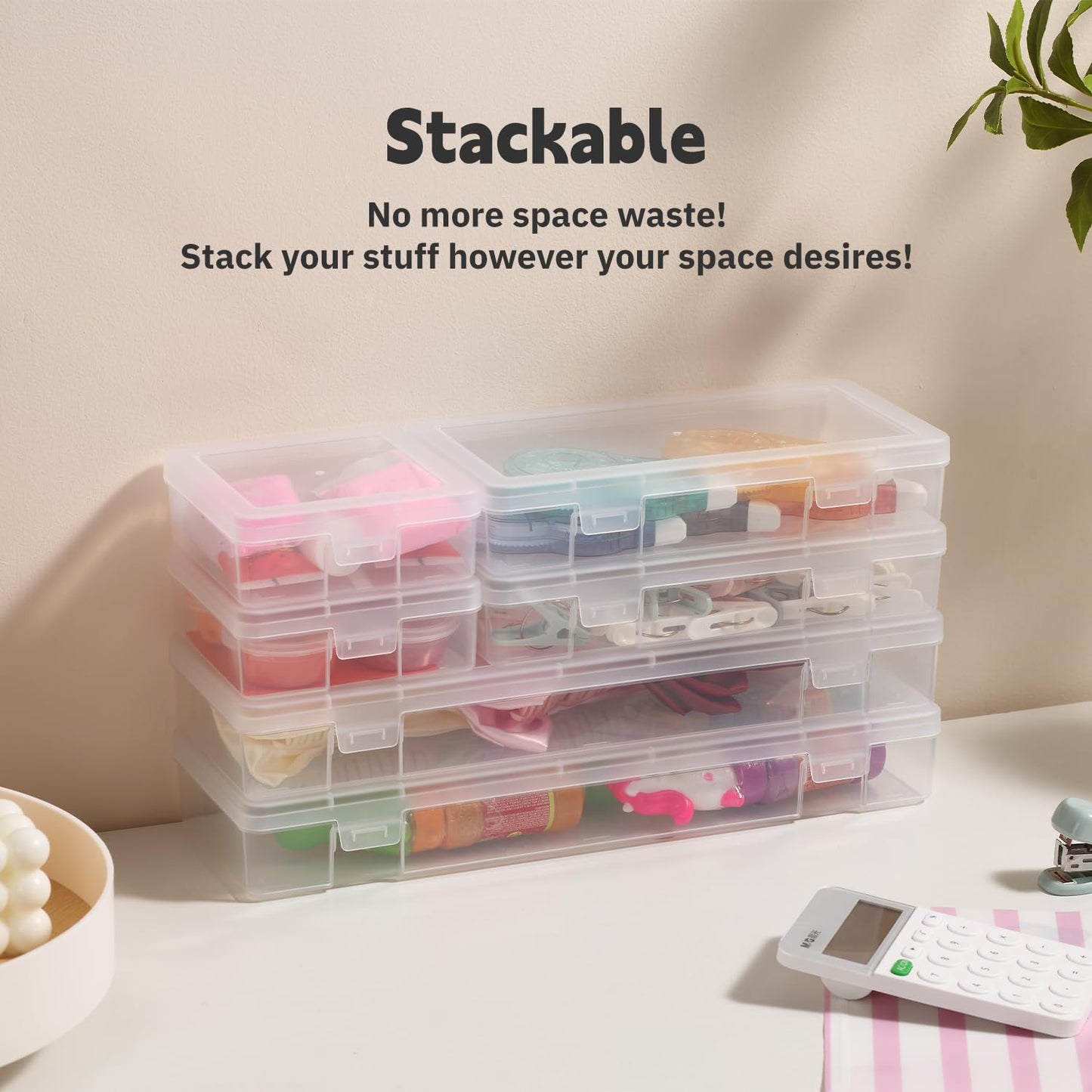 novelinks Plastic Small Storage Containers for Organizing, Mini Tote Box