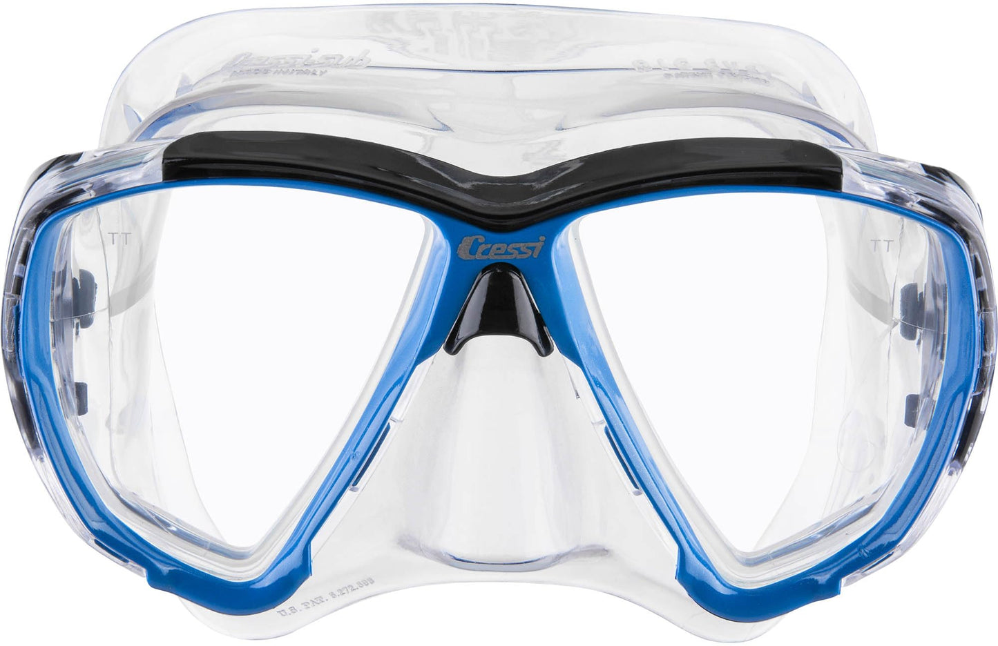 CRESSI Big Eyes+Alpha Ultra Dry Combo Clear/Azure - Combo Set Mask + Snorkel UD for Diving and Snorkelling, Transparent/Azure, One Size, Adults