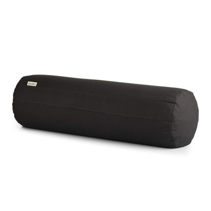 basaho Yoga Bolster | Organic Cotton | Buckwheat Hulls | Removable Washable Cover (Zen Black)